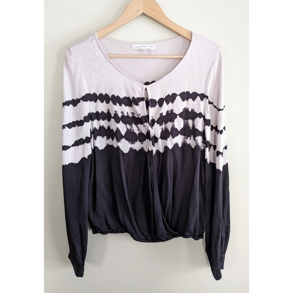 Young Fabulous and Broke Tie Dye Twist Hem Keyhole Front Top - Picture 1 of 6